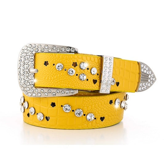 Women's Fashionable Belt With Diamond Decoration