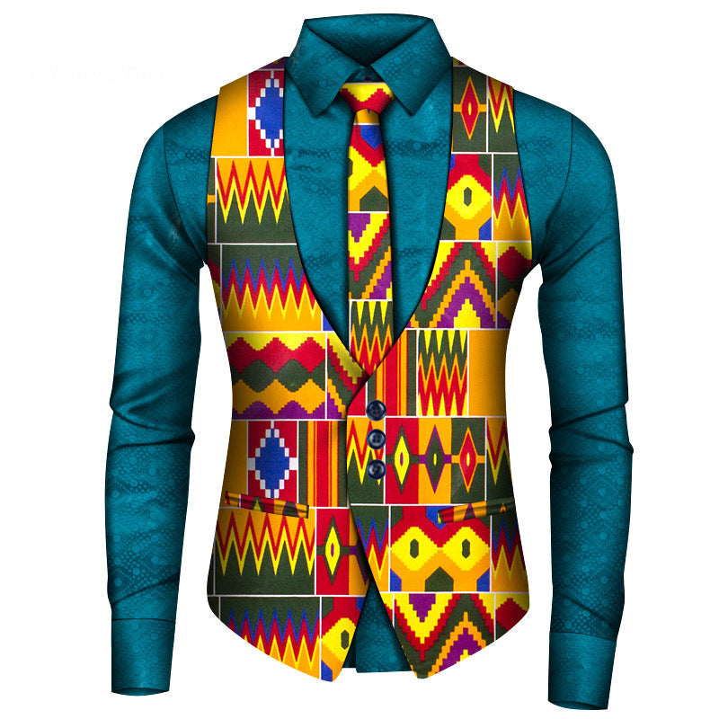 Men's Shirt Vest Tie Three-piece Set