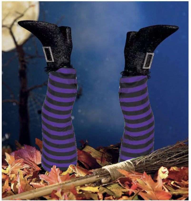 Halloween Witch Leg Garden Decoration