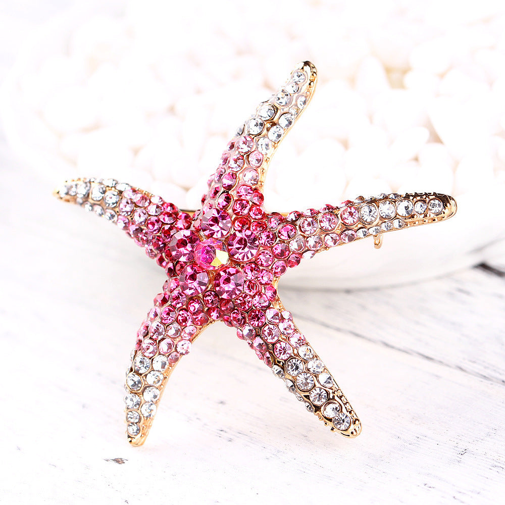 Diamond Starfish Brooch