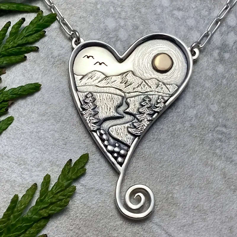 Love Mountain Heart Necklace.