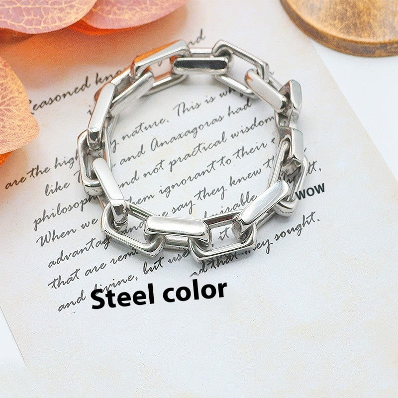 Light Luxury Stainless Steel Cuban Link Chain Bracelet