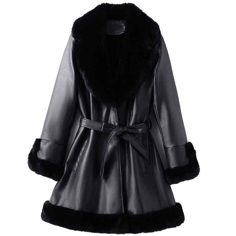 Fashion Velvet Padded Sheepskin Coat