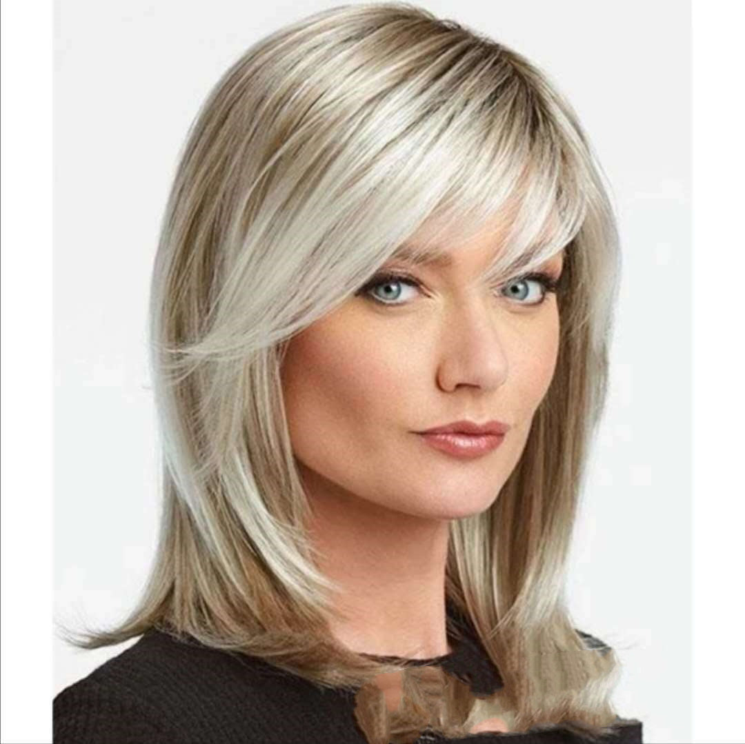 Platinum Highlights Brown Gradient Dyed Chemical Fiber Hair