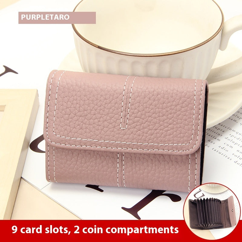 Large Capacity Cowhide Card Holder Wallet