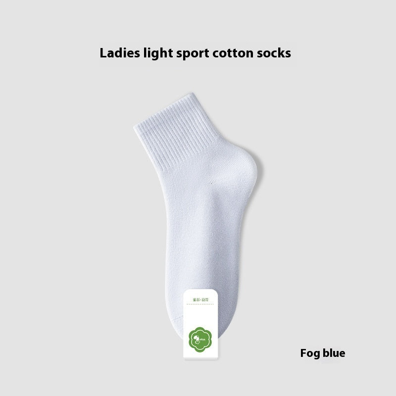 Summer Thin Pure Cotton Deodorant Sweat Absorbing Sports Tube Socks