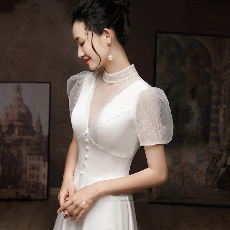 White Engagement Wedding Dress