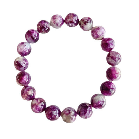 Purple Natural Crystal Snowflake Bracelet