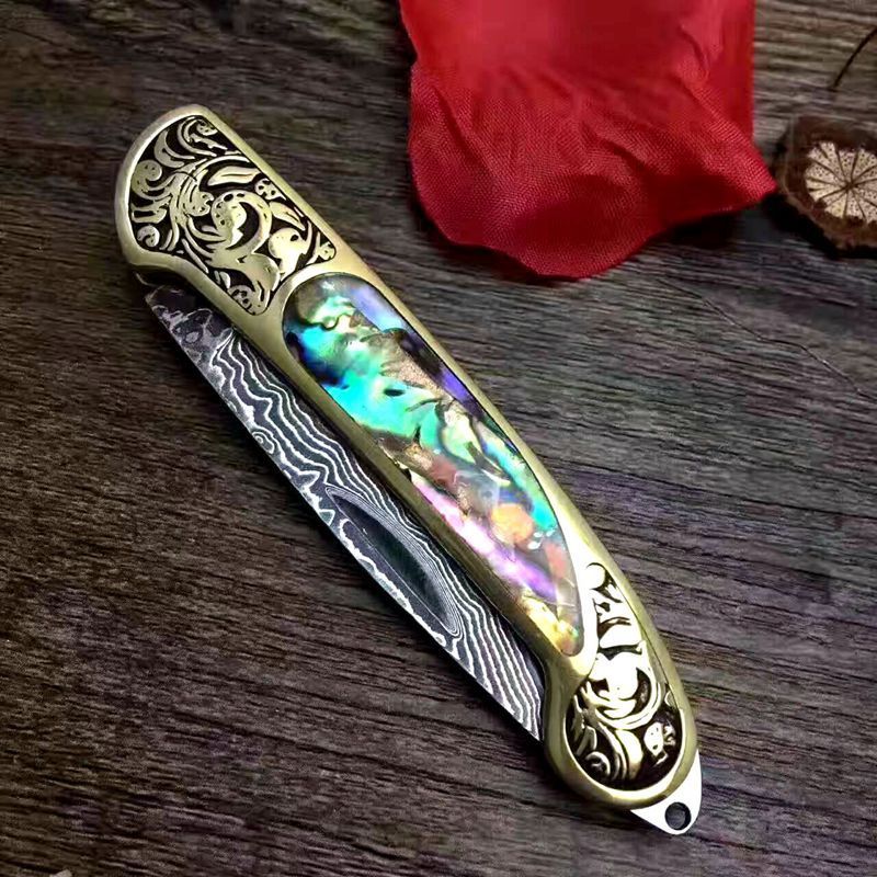 Natural Shell Folding Knife