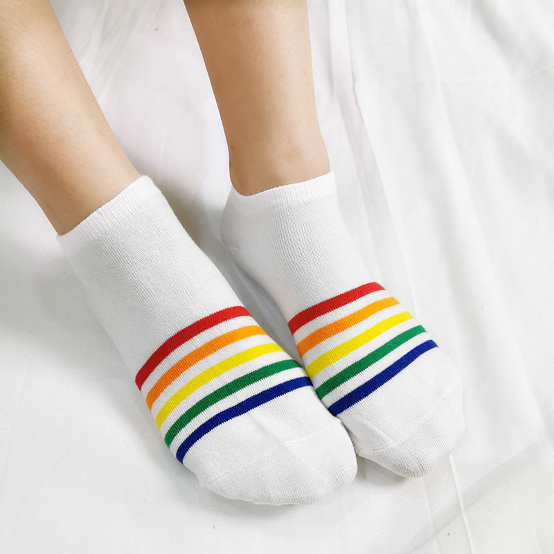 Rainbow Short Tube Low Top Socks