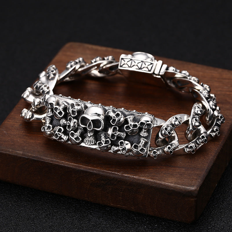 S925 Sterling Silver Skull Bracelet