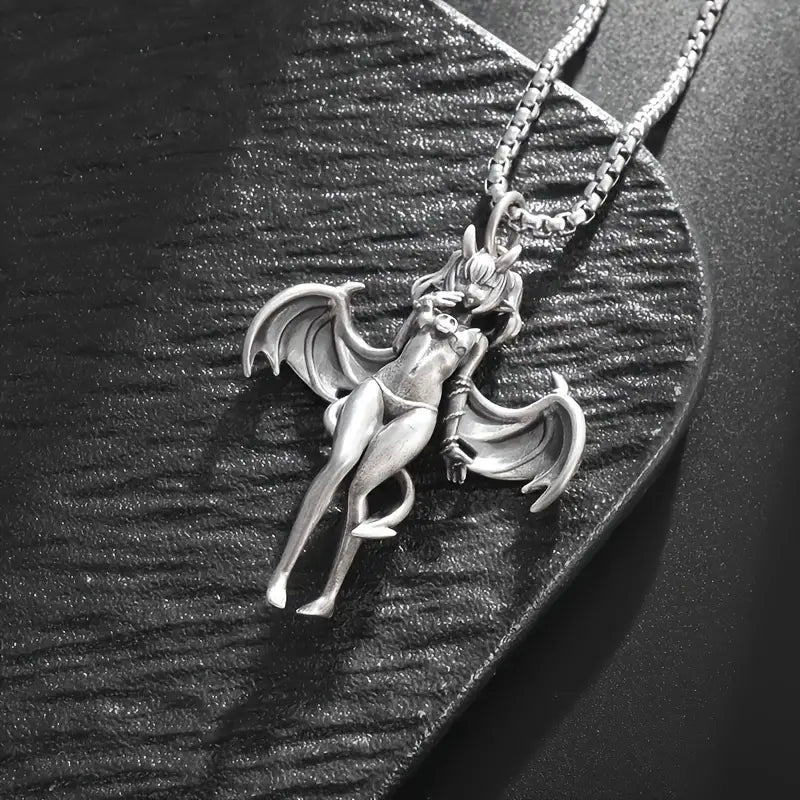 Bat Winged Devil Girl Necklace.