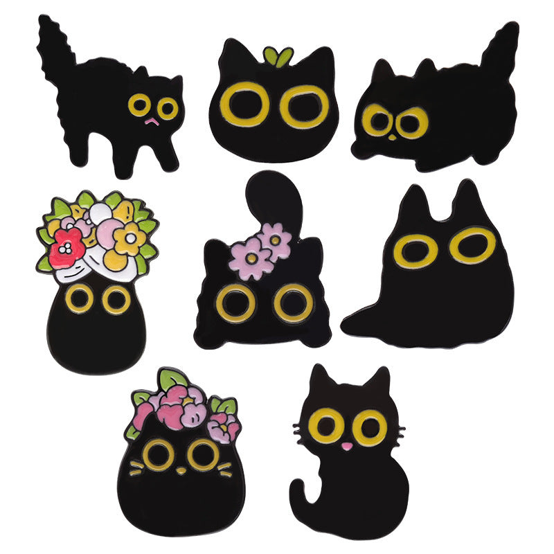 Cartoon Black Cat Pin