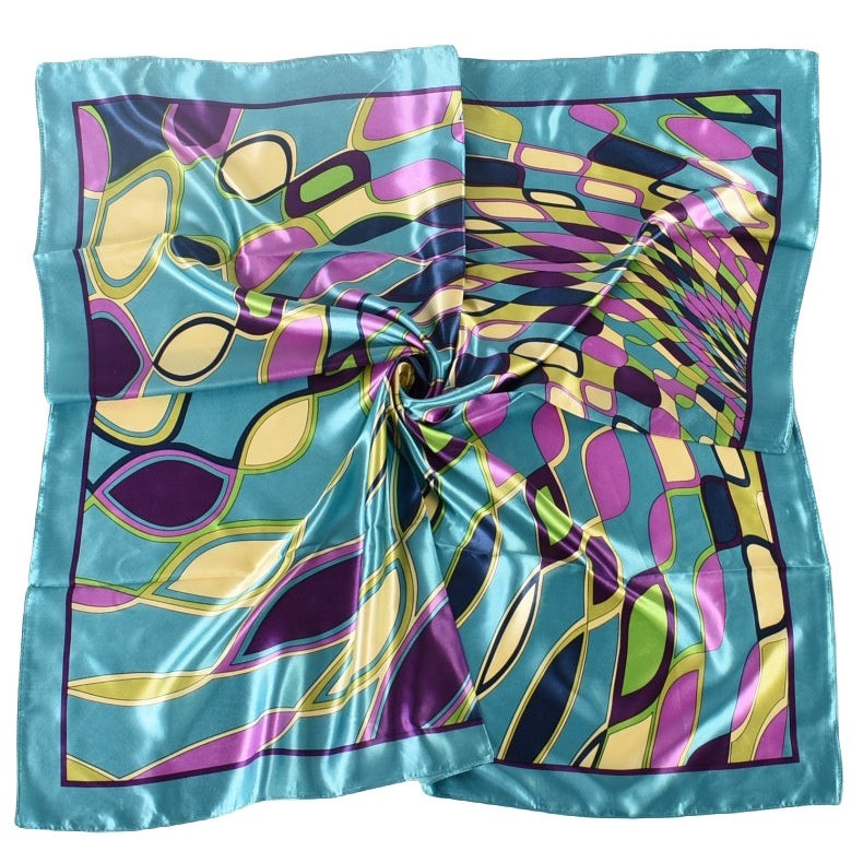 Geometric Silk Large Headscarf