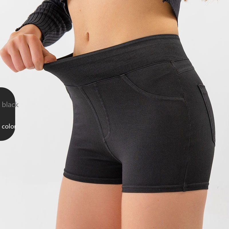 Hip Lifting Yoga Denim Shorts For Women