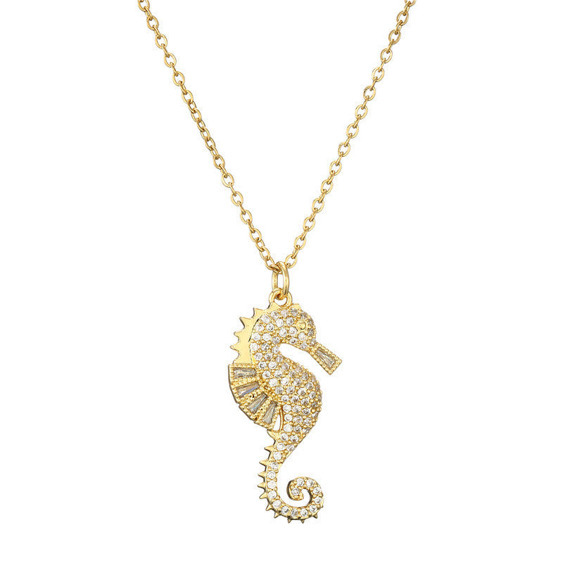 Zircon Seahorse Necklace