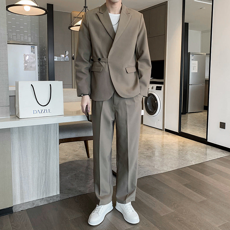 Men's Slim Fit Suit Jacket and Suit Pants Casual Fashion Set