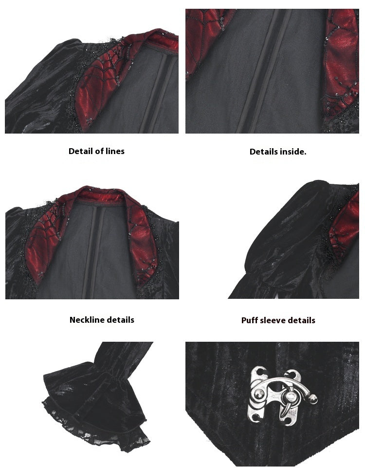 Gothic Velvet Cobweb Court Rococo Coat