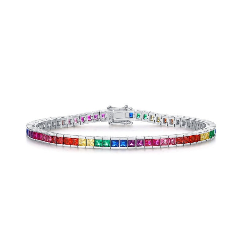 Rainbow S925 Silver Zircon Bracelet