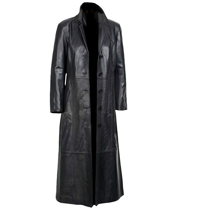 Men's Plus Size Leather Duster Coat