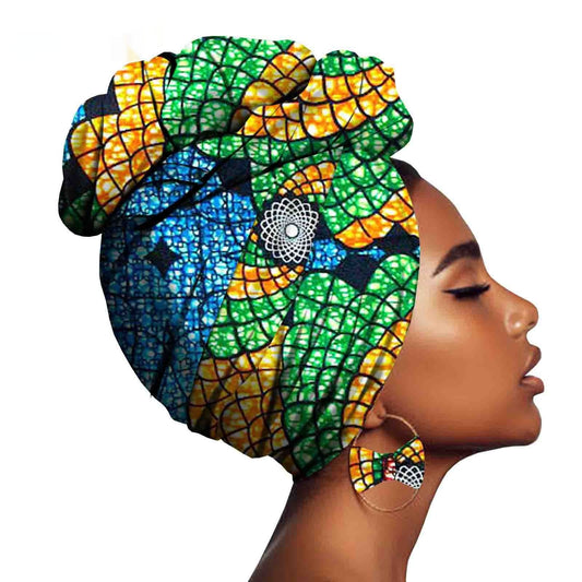 African Printed Batik Headscarf