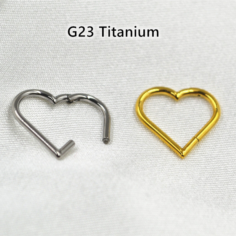 Titanium Alloy Heart Nose Ring