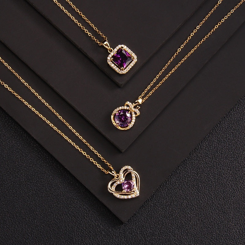 Purple Zircon Necklace