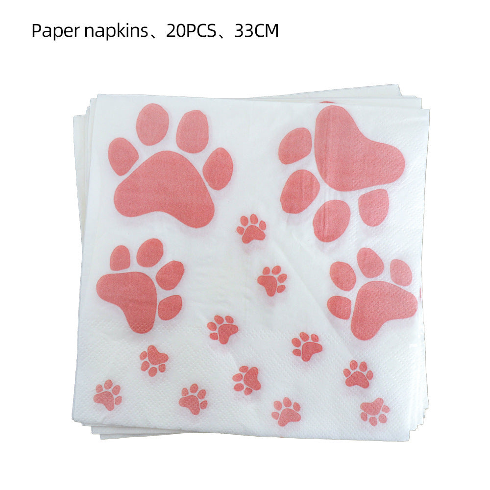 Dog Paw Party Tableware Set