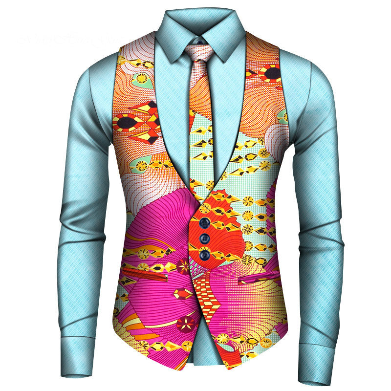 Men's Shirt Vest Tie Three-piece Set