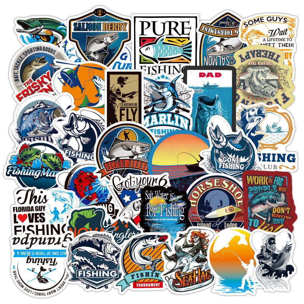 50 Fishing Stickers