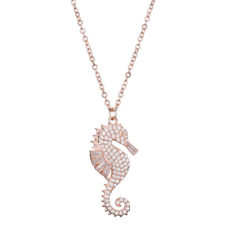 Zircon Seahorse Necklace