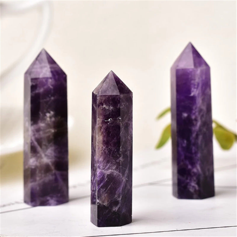 Natural Amethyst Column Hexagonal