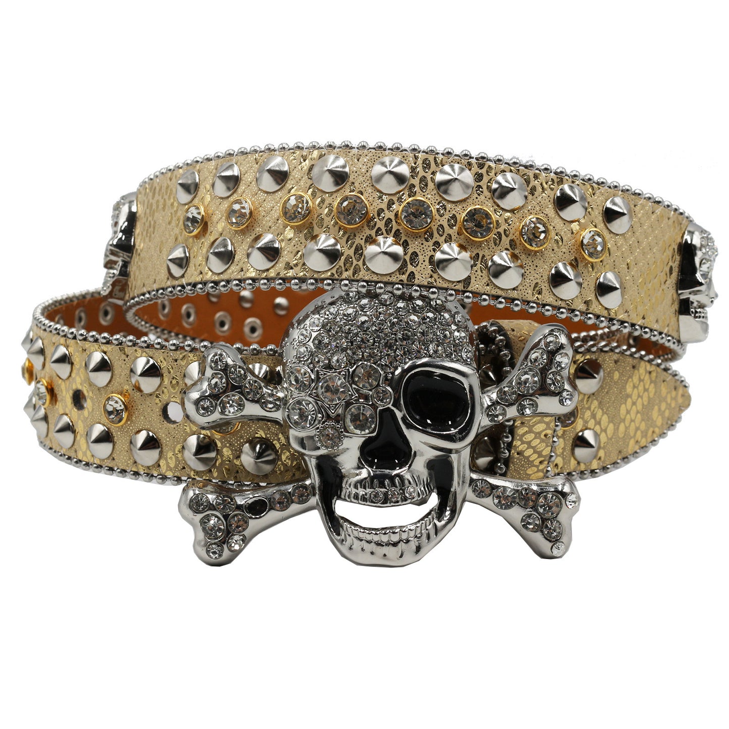 Rhinestone Skull Belt