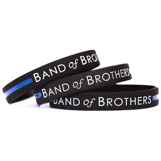 Thin Blue Line Band of Brothers Silicone Bracelet