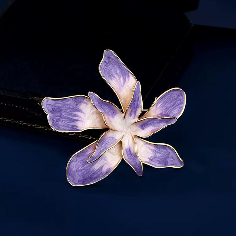 Elegant Purple Flower Brooch