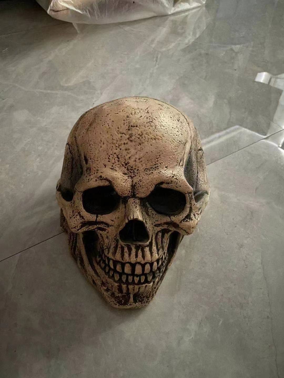 Full Head Skull Mask Helmet with Movable Jaw