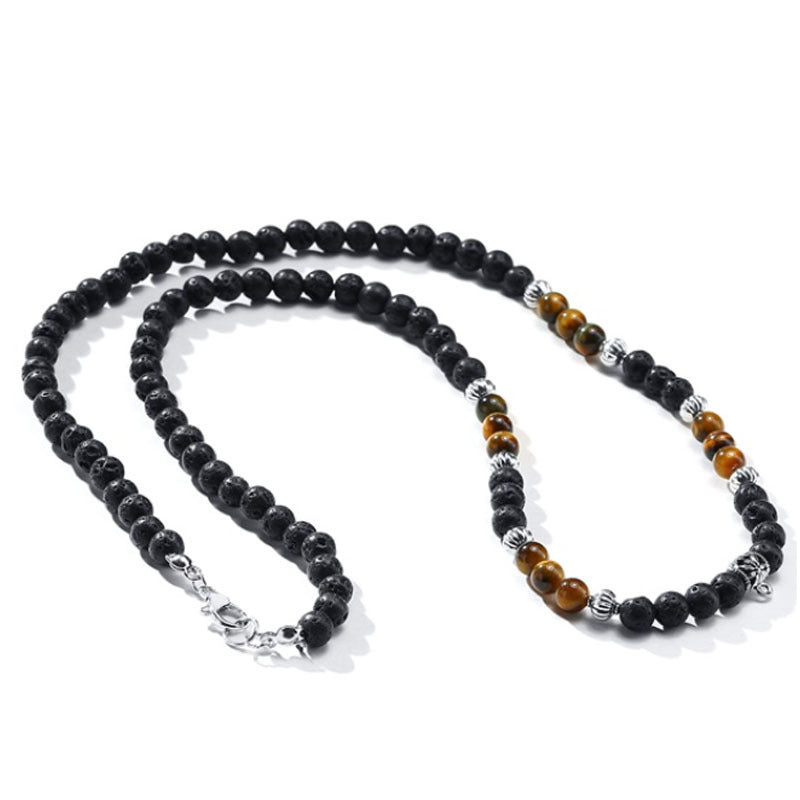 Volcanic Rock Black Matte Necklace