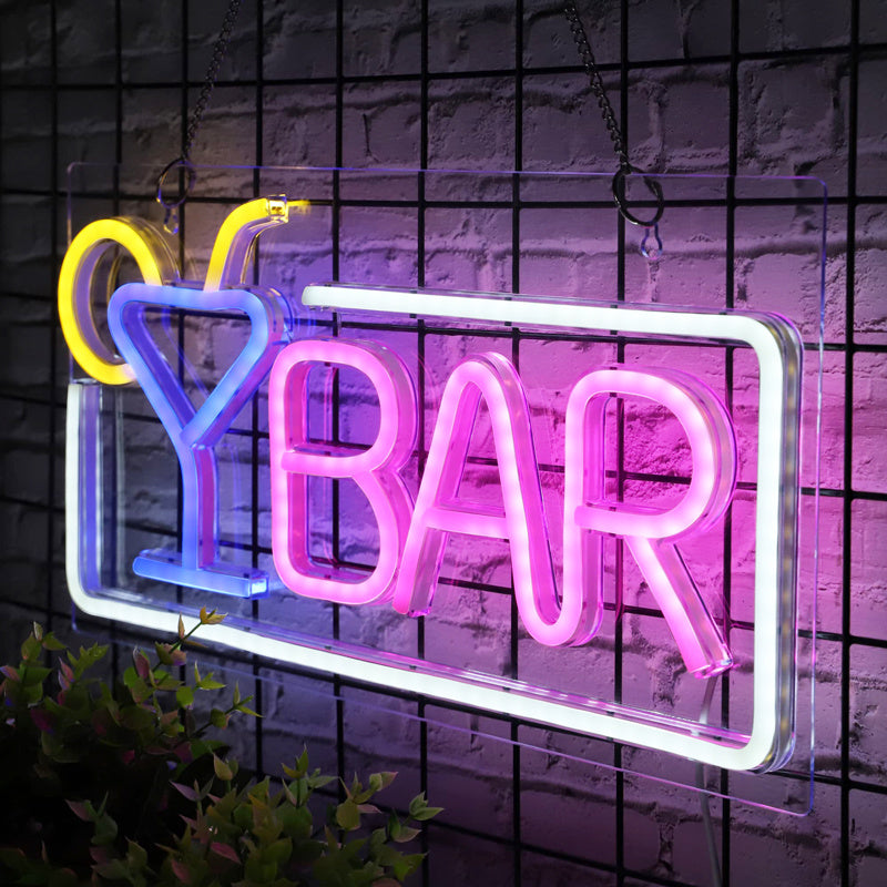 Brightly Colored Neon Bar Lights