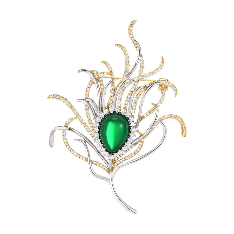 Floral Color Zircon Brooch