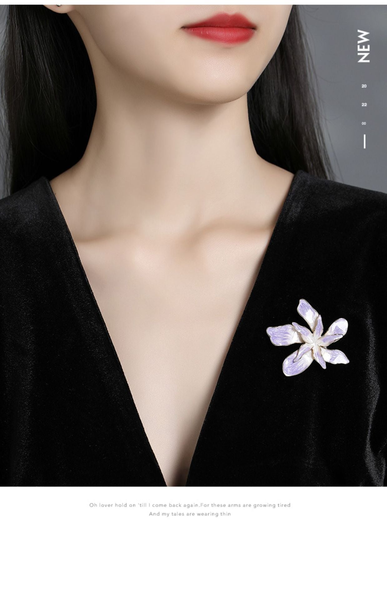 Elegant Purple Flower Brooch