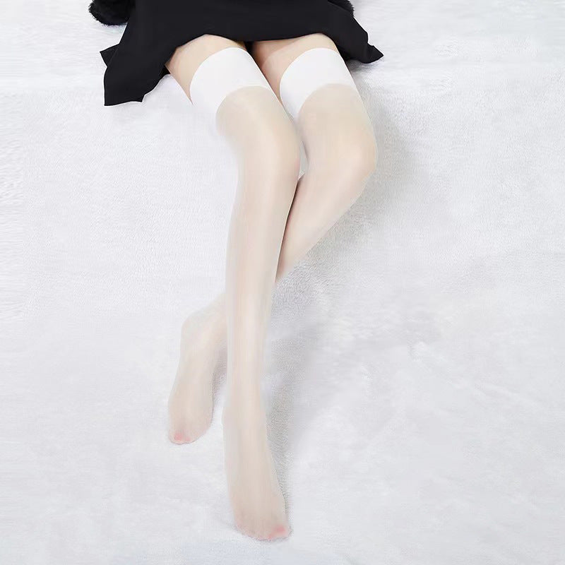 Candy-colored Ultra-thin Toe Transparent Thigh High Stockings