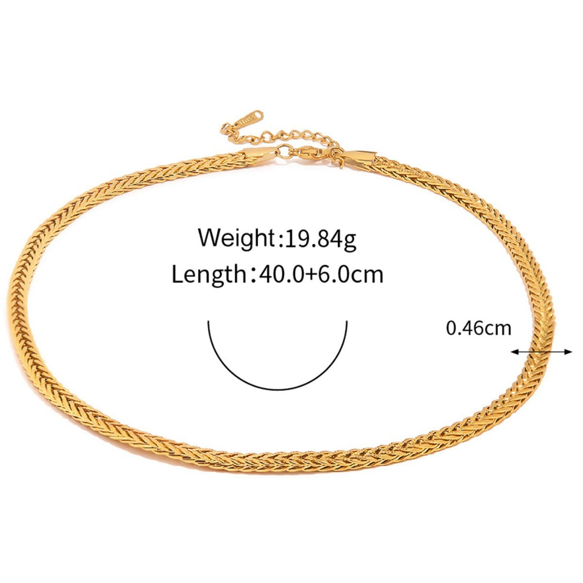 Gold Woven Twist High-grade Stainless Steel Necklace