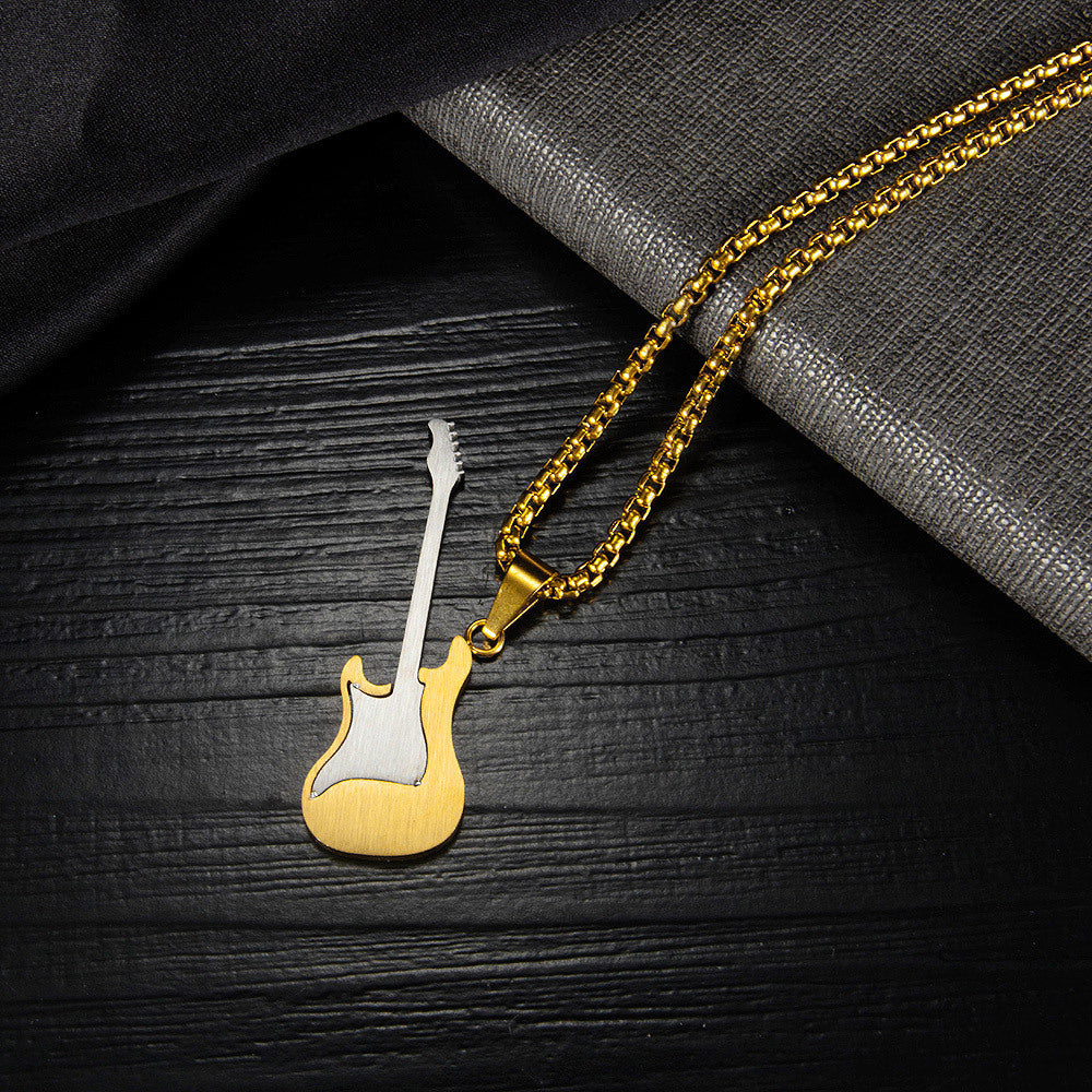 Stainless Steel Guitar Necklace