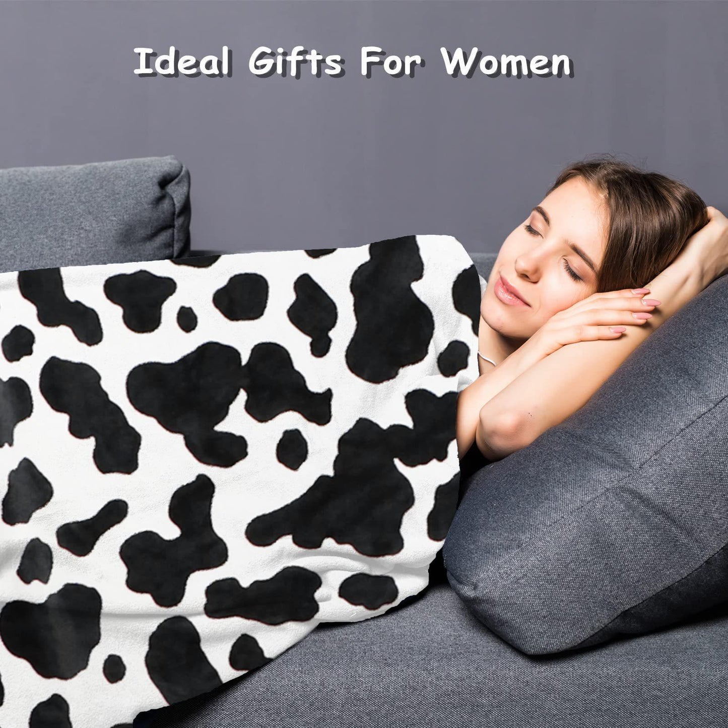 Cow Print Flannel Blanket