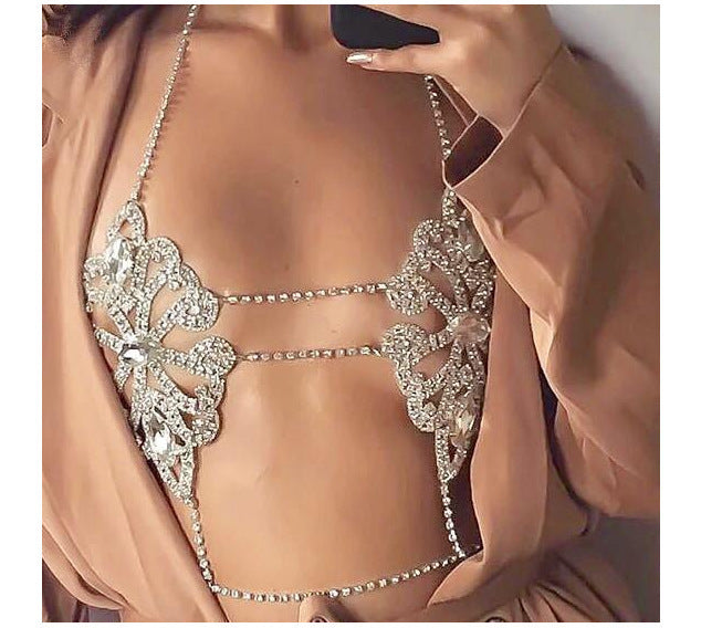 Sexy Female Bloggers Body Chain Suit