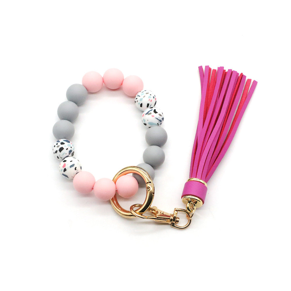 Silicone Beads Bracelet Keychain