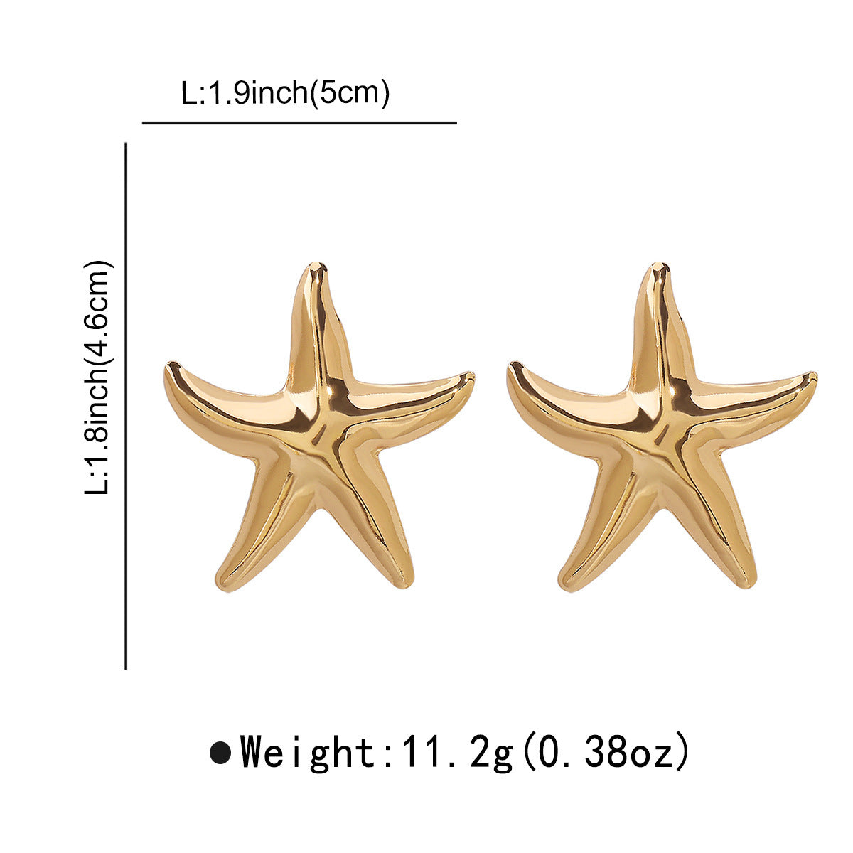 Metal Starfish Earrings