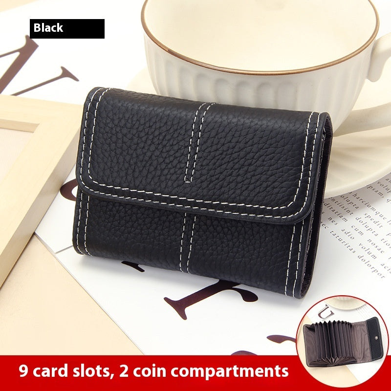 Large Capacity Cowhide Card Holder Wallet