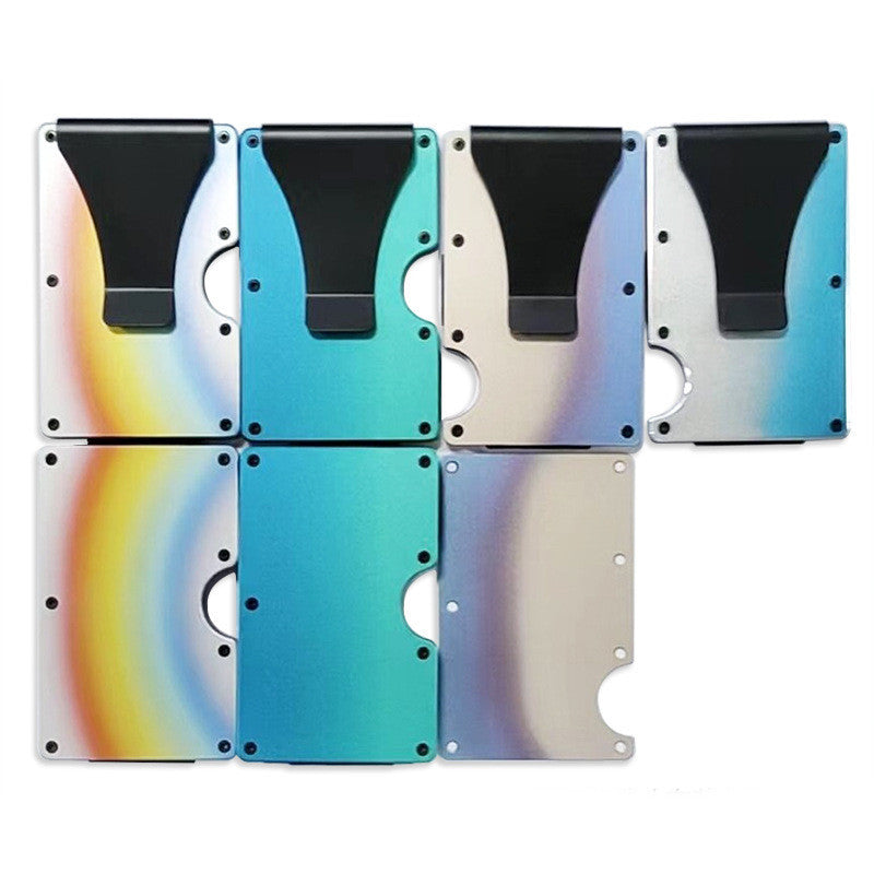 Gradient Color Metal Clamp Ultra-thin Aluminum Alloy wallet