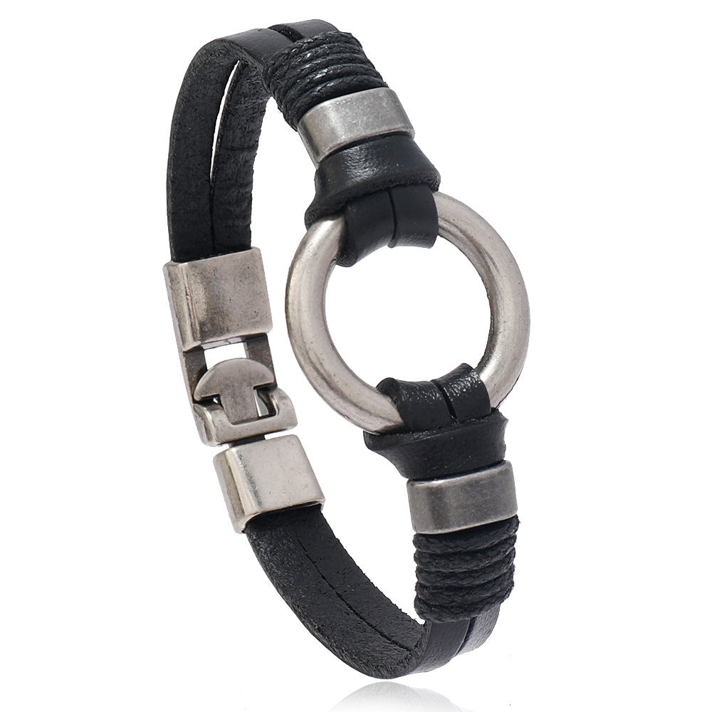 Men's Simple Multi-layer Braided Leather Bracelet